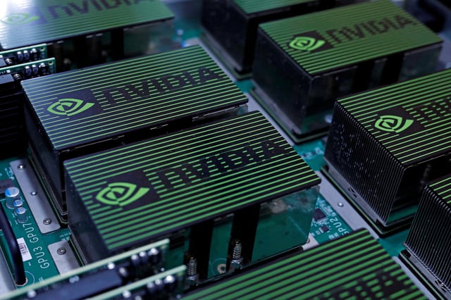 The logo of Nvidia Corporation is seen during the annual Computex computer exhibition in Taipei, Taiwan May 30, 2017. REUTERS/Tyrone Siu/File Photo
