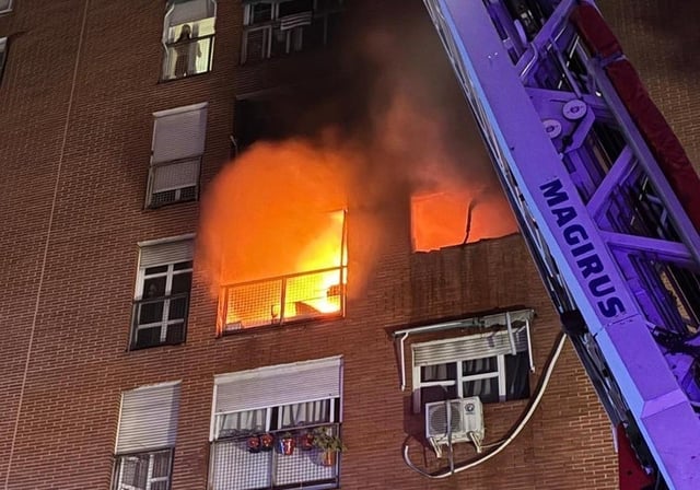 La vivienda afectada en la calle Lago San Martín en Madrid