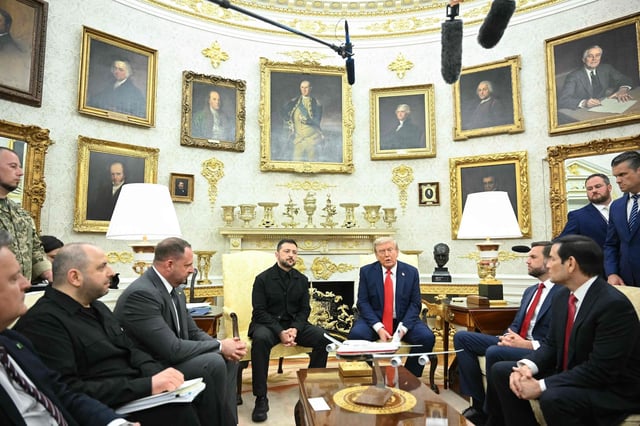 Volodymyr Zelensky et Donald Trump à Washington, le 18 août.