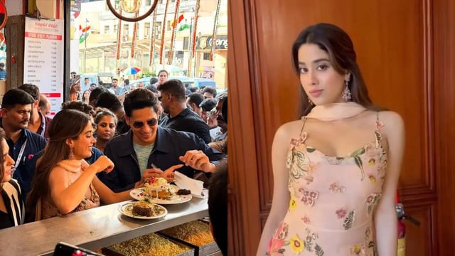 Janhvi Kapoor Oozes Main Character Energy In A Floral Custom Sharara For Param Sundari Promotions