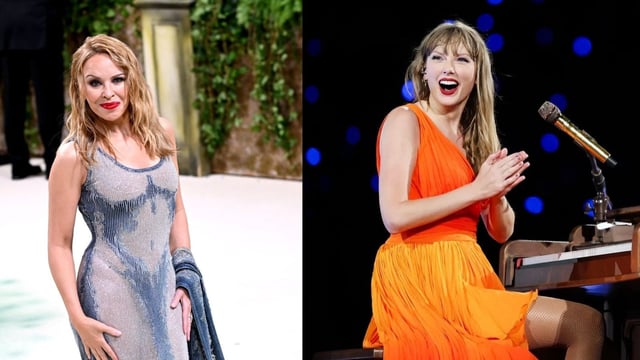 Kyli Minogue has reacted to fans comparing her iconic Showgirls tour with Taylor Swift's upcoming album
