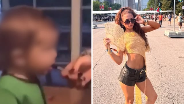 In the now-viral clip, the child is seen leaning into a vape offered to him by one of Fiona Jordan's friends