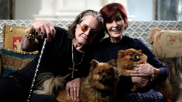 Ozzy Osbourne, who was diagnosed with Parkinson’s disease in 2020, and his wife, Sharon