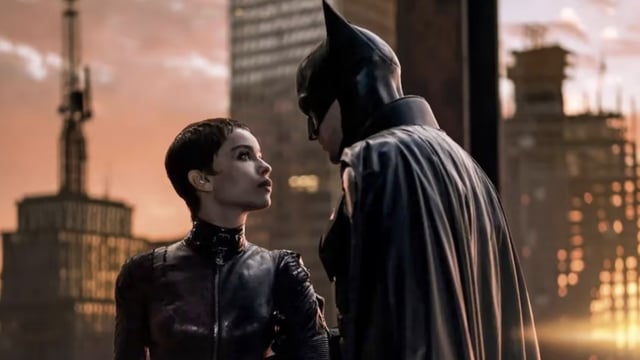 Zoe Kravitz and Robert Pattinson in The Batman