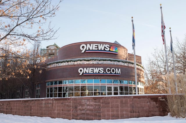 A view of the 9NEWS KUSA building at 500 East Speer Blvd. on December 18, 2015, in Denver.