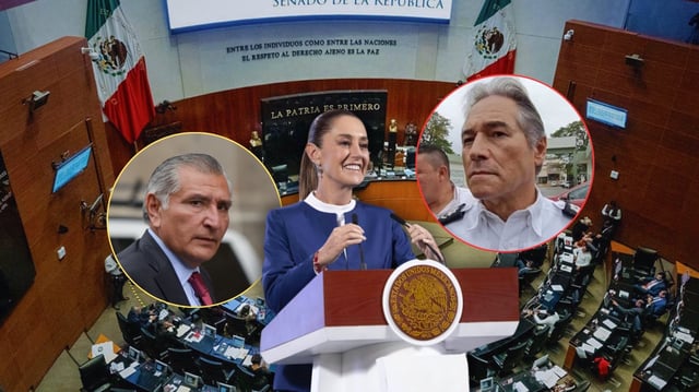 Sheinbaum respalda a Adán Augusto López como coordinador en el Senado pese a caso Bermúdez Requena. Foto: Especial