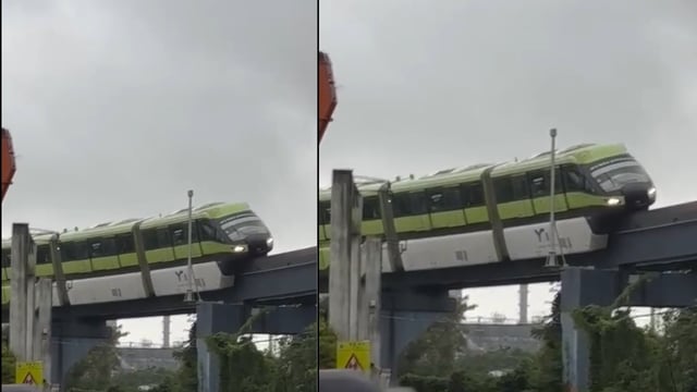 Mumbai: Mono Rail Derails from Track, Hangs in Air; Passengers Suffocate Inside   amid heavy rain