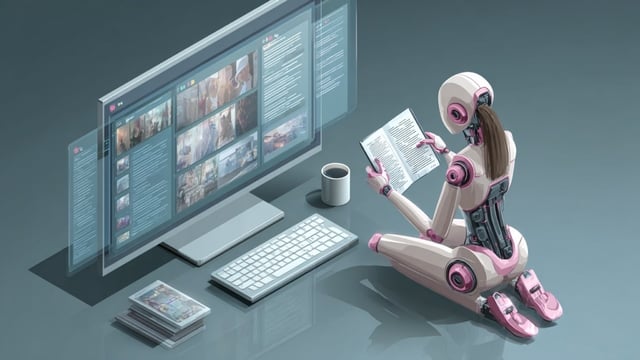 Gemini kann das Ansehen von Videos für euch übernehmen und euch dann eine Zusammenfassung liefern. (Bild: Midjourney / t3n)