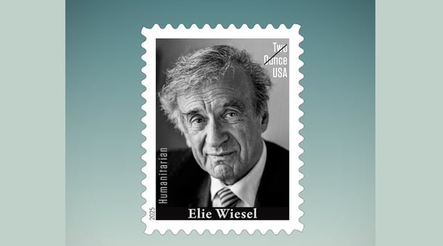 The United States Postal Service released a new series of stamps in honor of Elie Wiesel. (USPS)