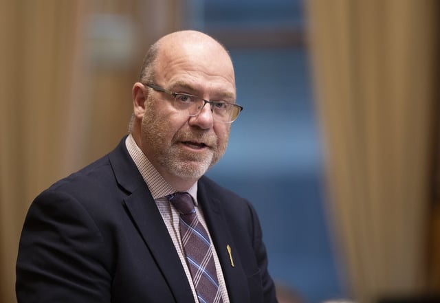 New Brunswick Finance Minister René Legacy presents provincial budget in Fredericton on Tuesday, March 18, 2025. THE CANADIAN PRESS/Ron Ward