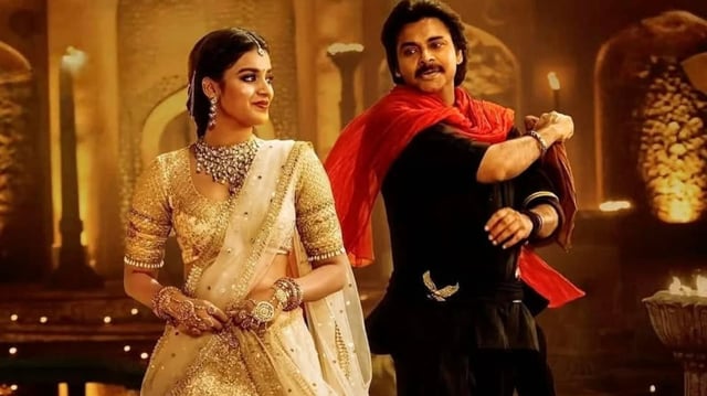 Hari Hara Veera Mallu OTT release: Nidhhi Agerwal and Pawan Kalyan in a still from the film. 