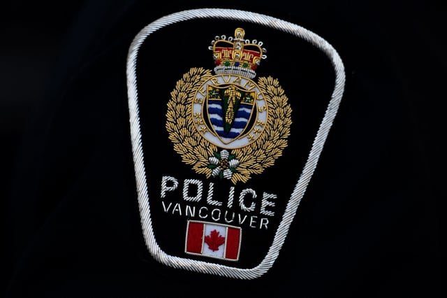 A Vancouver Police Department (VPD) patch is seen in Ottawa, on Sunday, Sept. 29, 2024. THE CANADIAN PRESS/Spencer Colby