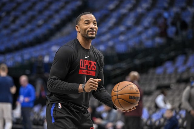 Jan 22, 2023; Dallas, Texas, USA; LA Clippers guard John Wall (11) warms up before the game between the Dallas Mavericks and the LA Clippers at the American Airlines Center. Mandatory Credit: Jerome Miron-USA TODAY Sports/File Photo