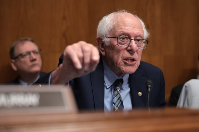 Ranking Member of the Senate Committee on Health, Education, Labor, and Pensions Sen. Bernie Sanders (I-VT) questions Susan Monarez, President Donald Trump’s nominee to be the Director of the Centers for Disease Control and Prevention (CDC), during her confirmation hearing before the Committee in the Dirksen Senate Office Building on June 25, 2025 in Washington, DC.