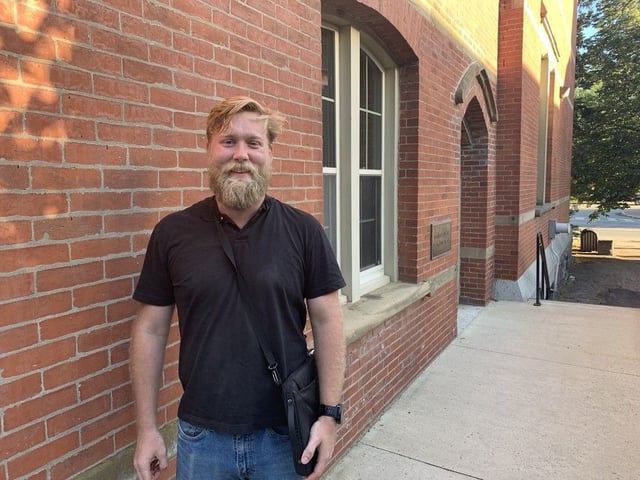 Developer Nick McCullum of Fox Hill, Inc. was on hand for a public hearing before Sussex council Monday regarding an application to build two 14-unit apartments on a plot of land on Union Street. 