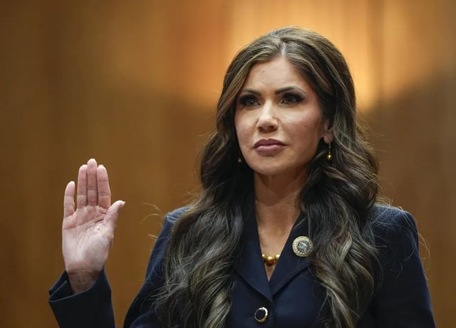 Kristi Noem is the head of the U.S. Department of Homeland Security.