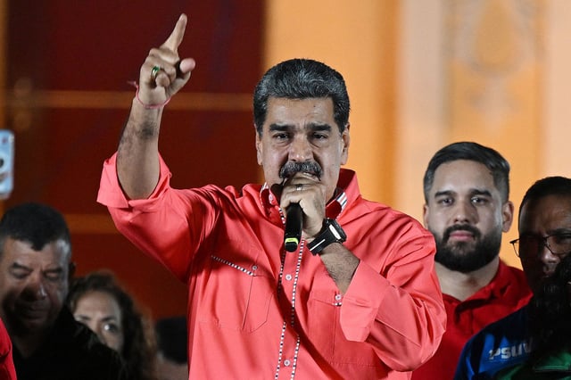 Venezuelan President Nicolas Maduro speaks to supporters in Caracas on May 25.