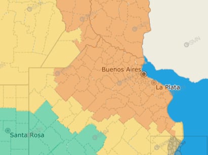 Mapa de alertas naranjas de hoy
