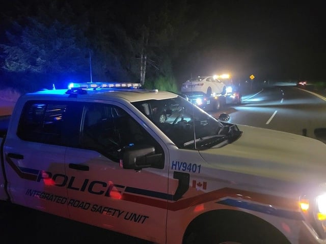 Police on Vancouver Island say roadside checks set up for a Nickelback concert this month resulted in 142 breath-test demands and netted 18 allegedly impaired drivers. Photo: RCMP