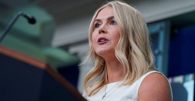 White House Press Secretary Karoline Leavitt holds a press briefing at the White House in Washington, D.C., U.S., August 19, 2025. REUTERS/Al Drago