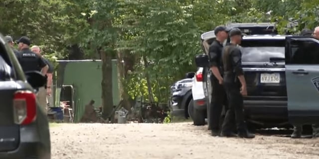 Police conducting an investigation in Rehoboth, Massachusetts, on Tuesday, Aug. 18, 2025.
