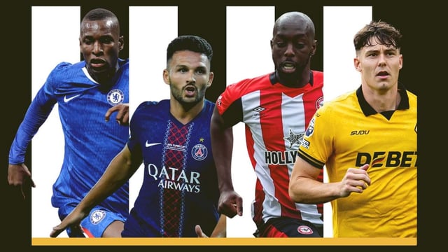 From left: Jackson (Chelsea), Ramos (PSG), Wissa (Brentford) and Strand Larsen (Wolves)