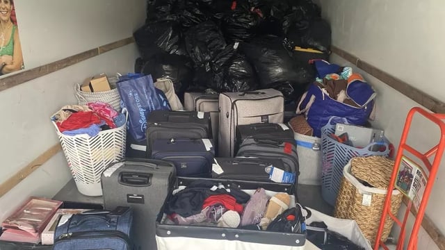 Merchandise reportedly stolen from T.J. Maxx stores in the Bay Area sits in a box truck after being seized by investigators with the Santa Clara County sheriff’s and district attorney’s offices following an organized retail theft probe that led to arrests on Aug. 12, 2025. (Santa Clara Co. Sheriff’s Office)