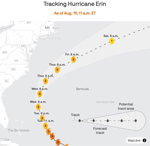 Data: NOAA; Map: Axios Visuals