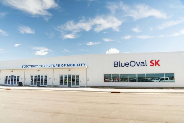 This file photo provided by BlueOval SK shows its Kentucky 1 plant that began commercial production of car batteries on Aug. 19, 2025 (U.S. time). (PHOTO NOT FOR SALE) (Yonhap)
