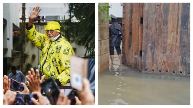 Amitabh Bachchan's home Prateeksha was also flooded with rainwater.