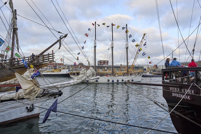 Hundreds of tall ships prepare to sail into the Dutch capital's harbor for the 10th edition of SAIL in Amsterdam, Netherlands, Wednesday, Aug. 20, 2025. (AP Photo/Peter Dejong)