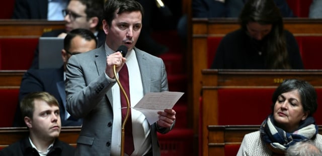 Le député français Aurélien Taché à l'Assemblée nationale le 7 février 2024 à Paris