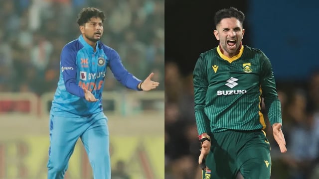 Kuldeep Yadav and Keshav Maharaj | Image: BCCI/AP
