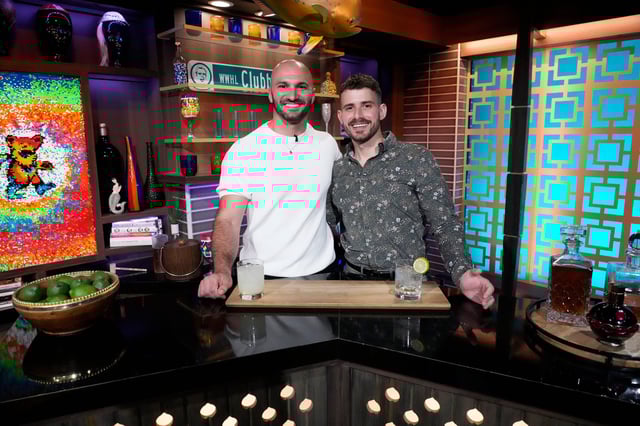 Matt Armato, left, and Beau Ciolino appear on "Watch What Happens Live with Andy Cohen" in 2022.
