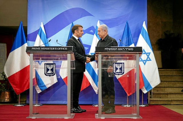 Les tensions s'accentuent entre la France et Israël, à mesure que l'État hébreu intensifie ses frappes sur Gaza.
Ici, en octobre 2023.
