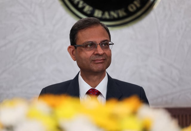 Reserve Bank of India (RBI) Governor Sanjay Malhotra attends a press conference after a monetary policy review in Mumbai, India, April 9, 2025. REUTERS/Francis Mascarenhas/File Photo