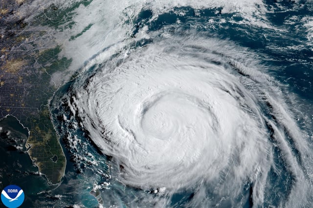 Satellite view of Hurricane Erin at 7:56aET on Wednesday, August 20. 