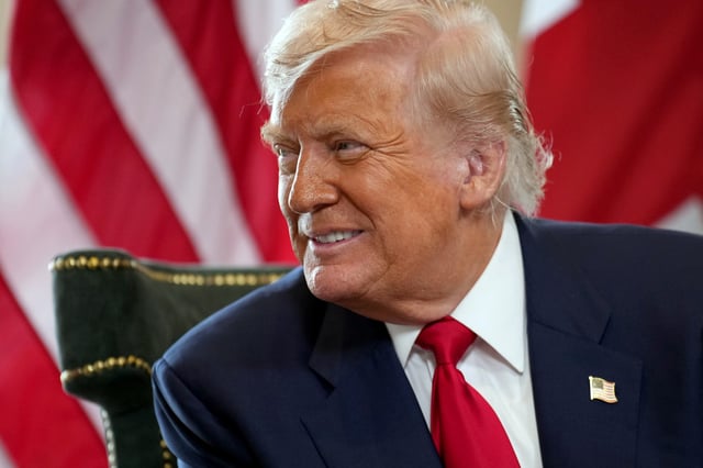 President Donald Trump at Trump Turnberry golf club in Scotland on July 28, 2025.