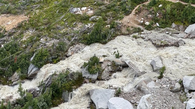 Rescuers took this image of flooding in Bugaboo Provincial Park on Sunday, when it took them seven hours to rescue over 60 people from the park in the East Kootenay. 