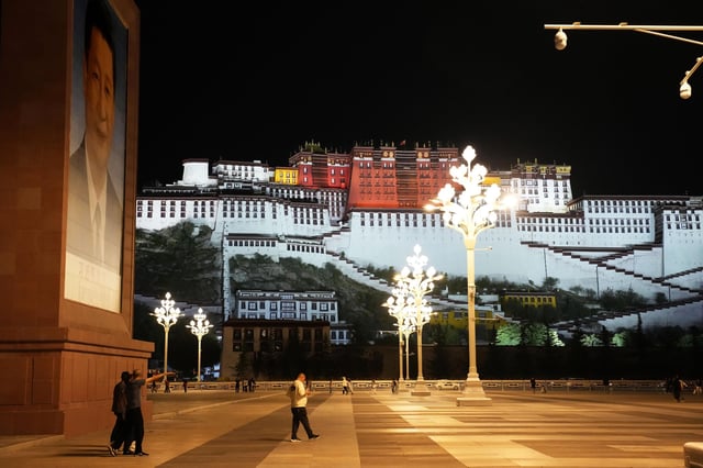 June 26, 2025: Chinese President Xi Jinping's portrait (L) is seen at a square near the Potala Palace (back) in Lhasa in the Tibet Autonomous Region on June 26, 2025. (Kyodo).==Kyodo. (Credit Image: © Kyodonews via ZUMA Press)