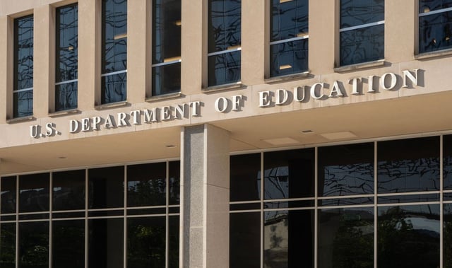 Exterior view of the Lyndon Baines Johnson (LBJ) Department of Education Building, the Education Department (ED) headquarters in Washington, DC on June 24, 2022.