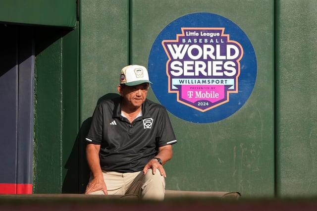 Manager Lee Cheng-Ta of the Asia-Pacific Region team from Taoyuan Ciy, Chinese Taipei looks on in the fifth inning against the Southeast Region team from Lake Mary, Florida during the Little League World Series Championship Game at Howard J. Lamade Stadium on August 25, 2024 in South Williamsport, Pennsylvania.