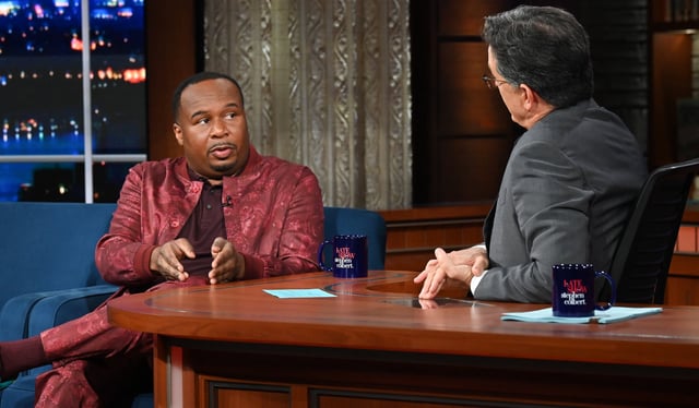 NEW YORK - SEPTEMBER 6: The Late Show with Stephen Colbert and guest Roy Wood Jr. during Tuesdays September 6, 2022 show. (Photo by Scott Kowalchyk/CBS via Getty Images)