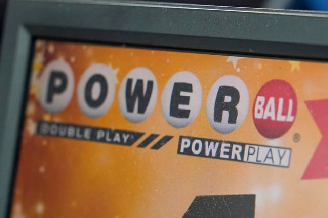 A display panel advertises tickets for a Powerball.