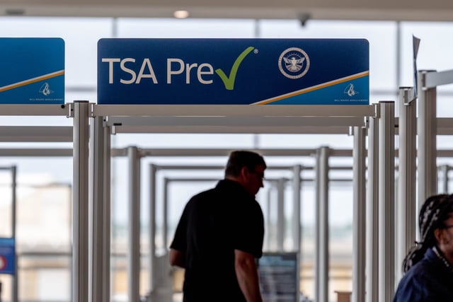 TSA PreCheck passengers enter the security area at Will Rogers World Airport in Oklahoma City, on Friday, July 26, 2024.