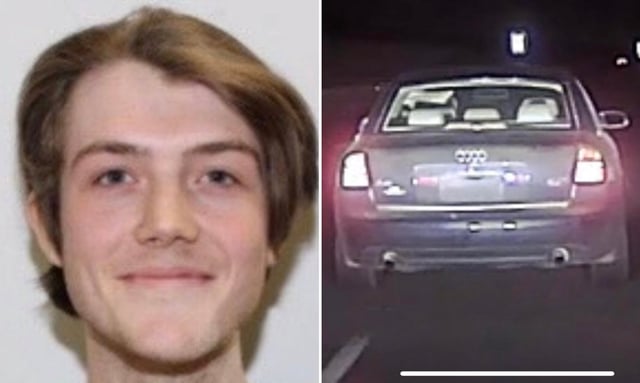 Mason L. Payne and the vehicle he fled in. (Shelton CT Police Department)