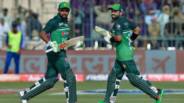 Babar Azam (L) and Mohammad Rizwan were both not picked for the Asia Cup