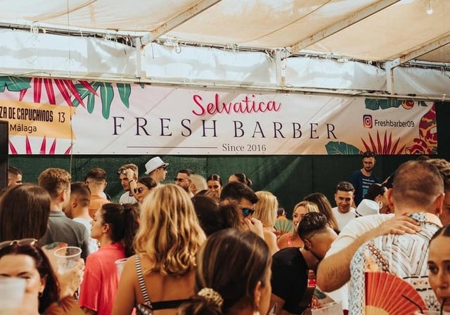 La caseta Selvática ambientada durante un día de esta edición de la Feria de Málaga