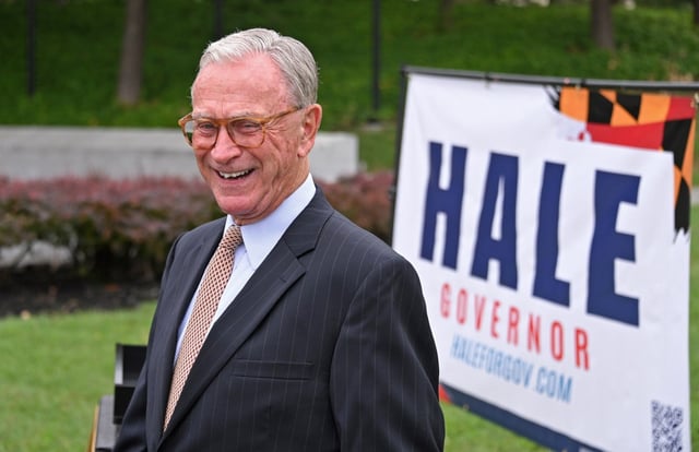 Ed Hale Sr. announces his candidacy for Governor of Maryland at a news conference at the Canton Waterfront Park. Lloyd Fox/Staff)