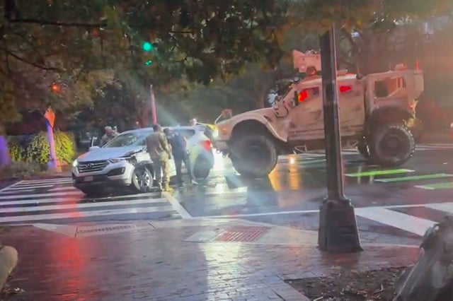 The incident unfolded during an escalating deployment of National Guard troops across D.C. in response to President Donald Trump's intensified crackdown on crime and immigration enforcement.